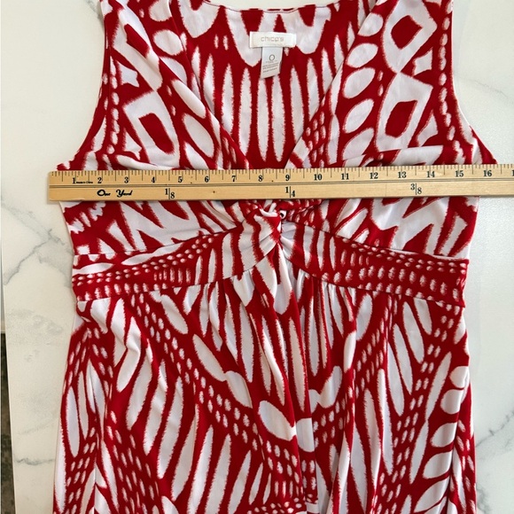 Chico’s Sunrise Katrina Red and White Maxi Dress size 0 - Picture 4 of 5